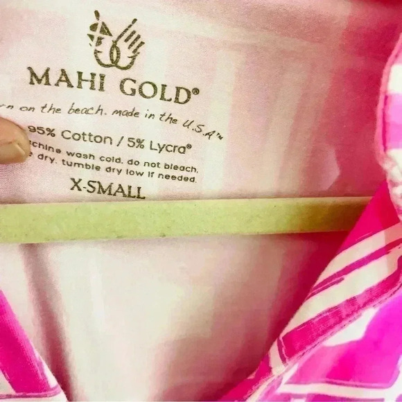 NWOT Mahi Gold Penelope Sailor Tunic Mini Dress in Pink White Resort Vacation - Picture 6 of 7